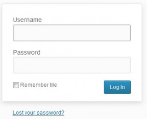 Login screen - lost password